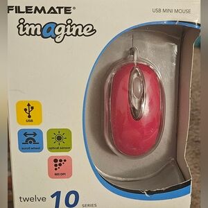 Filemate Imagine USB Mini Mouse - Hpt Pink